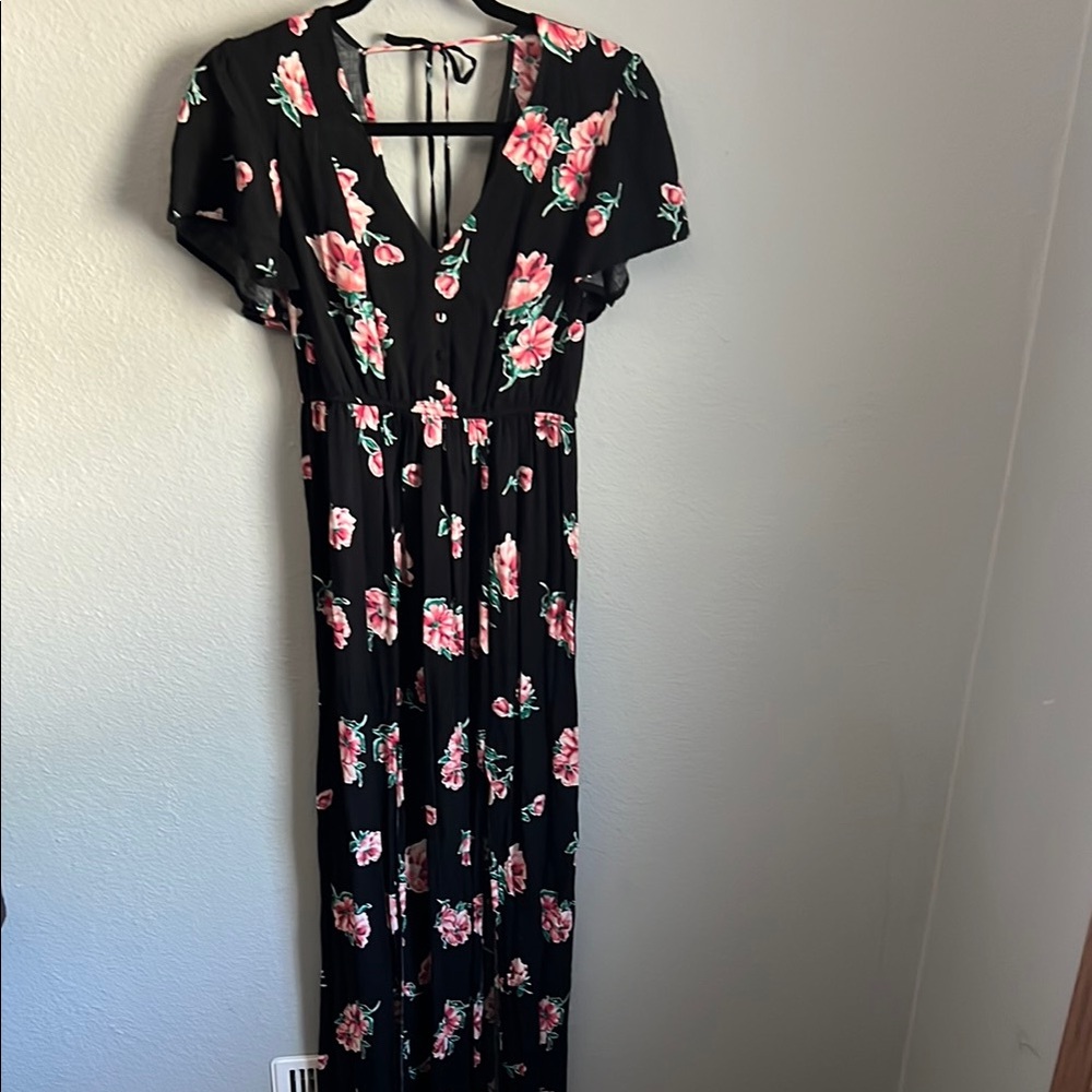 Floral Black Dress
